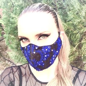 Face mask with crystal Swarovski